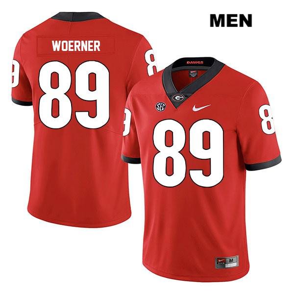 Georgia Bulldogs Men's Charlie Woerner #89 NCAA Legend Authentic Red Nike Stitched College Football Jersey GDD7256RQ